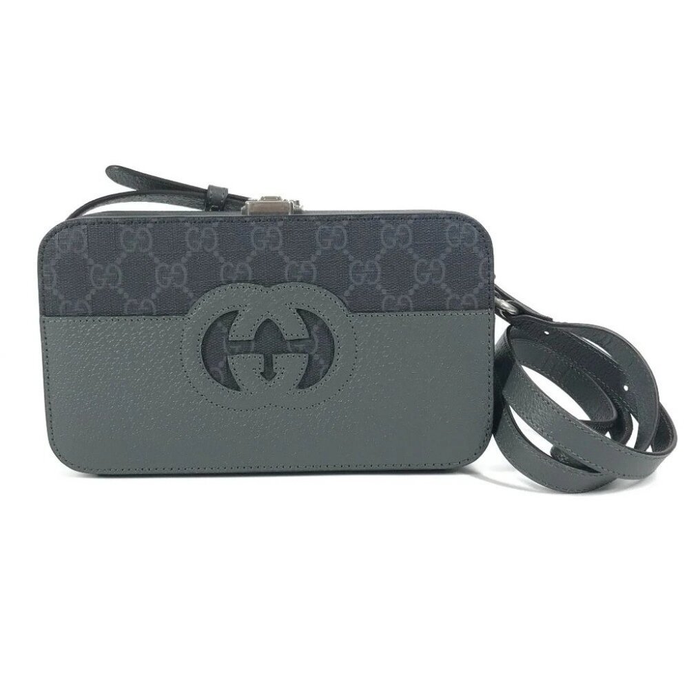 GUCCI 725341 GG Supreme Cutout Interlocking G Pochette Shoulder Bag Unused